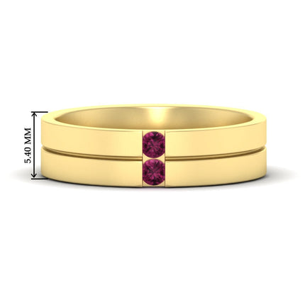 Mens 2 Stone Band