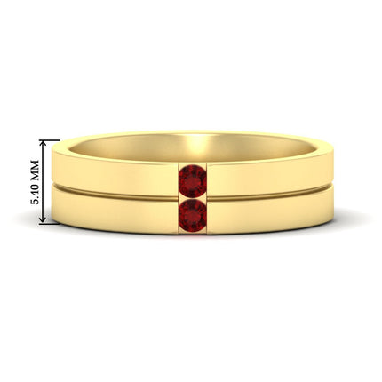 Mens 2 Stone Band