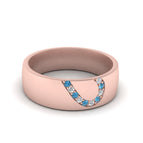 14k Rose Gold / Blue Topaz / Lab Grown