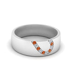 14k White Gold / Orange Sapphire / Lab Grown