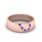 14k Rose Gold / Purple Amethyst / Lab Grown
