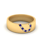 14k Yellow Gold / Blue Sapphire / Lab Grown