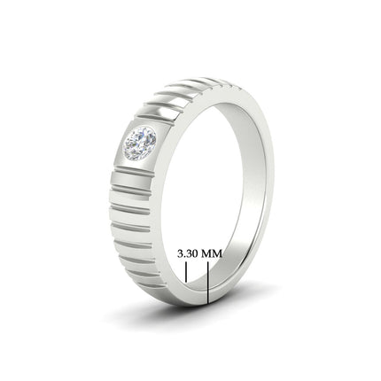 Mens Bezel Set Modern Wedding Ring