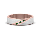 14k Rose Gold / Green Emerald / Lab Grown
