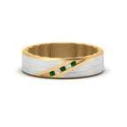 14k Yellow Gold / Green Emerald / Lab Grown