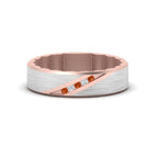 14k Rose Gold / Orange Sapphire / Lab Grown