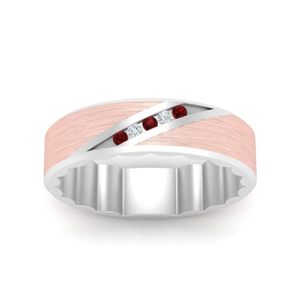 Brush Finish 2 Tone Promise Ring