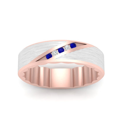 Brush Finish 2 Tone Promise Ring