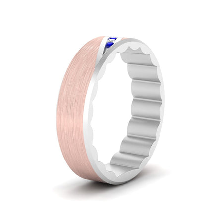 Brush Finish 2 Tone Promise Ring