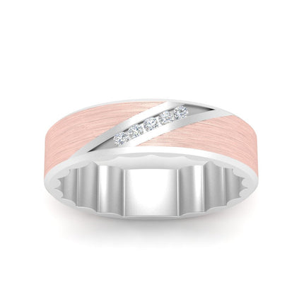 Brush Finish 2 Tone Promise Ring