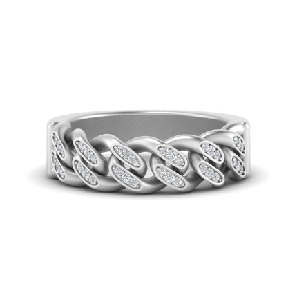 Mens Cuban Link Diamond Wedding Ring