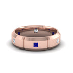 14k Rose Gold / Blue Sapphire / Lab Grown