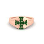 14k Rose Gold / Green Emerald / Lab Grown