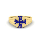14k Yellow Gold / Blue Sapphire / Lab Grown
