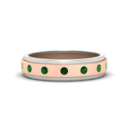 14k Rose Gold / Green Emerald / Lab Grown