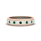 14k White Gold / Green Emerald / Lab Grown