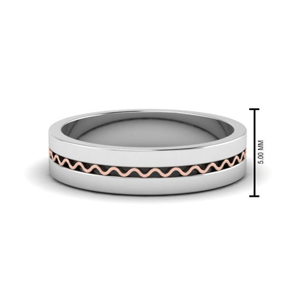 Mens Wave Comfort Fit Wedding Ring