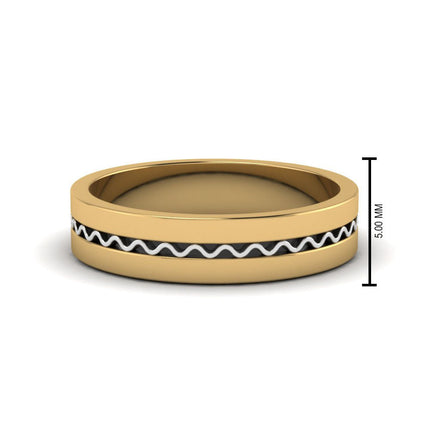 Mens Wave Comfort Fit Wedding Ring