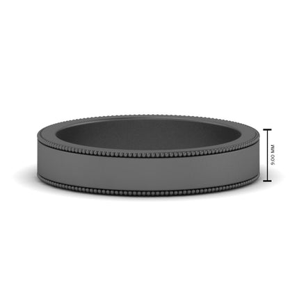 Flat Milgrain Mens Wedding Band