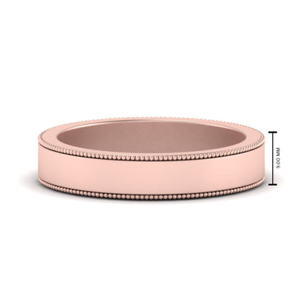 Flat Milgrain Mens Wedding Band