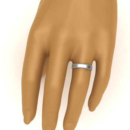 Flat Milgrain Mens Wedding Band