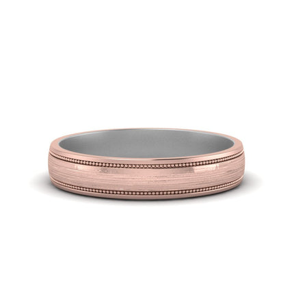 Milgrain 2 Tone Wedding Band