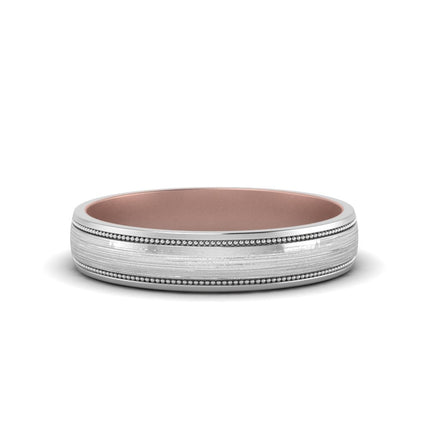 Milgrain 2 Tone Wedding Band
