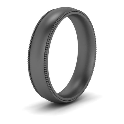 4 mm Milgrain Comfort Fit Mens Wedding Band