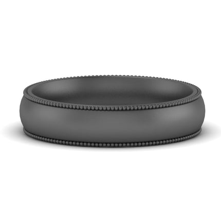 4 mm Milgrain Comfort Fit Mens Wedding Band