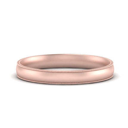 4 mm Milgrain Comfort Fit Mens Wedding Band