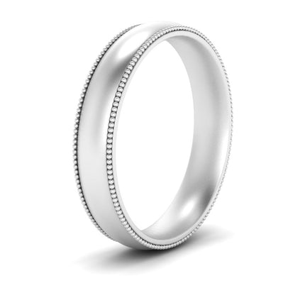 4 mm Milgrain Comfort Fit Mens Wedding Band