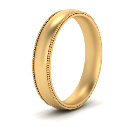 4 mm Milgrain Comfort Fit Mens Wedding Band