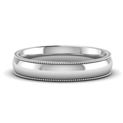 4 mm Comfort Fit Wedding Band Milgrain Edge