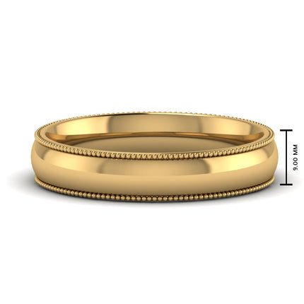 4 mm Comfort Fit Wedding Band Milgrain Edge