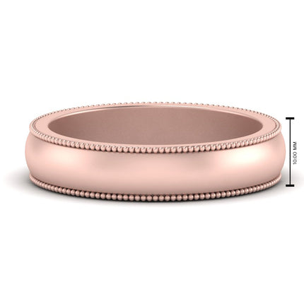 Milgrain Matte Finish Mens Band