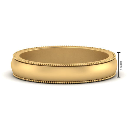 Milgrain Matte Finish Mens Band