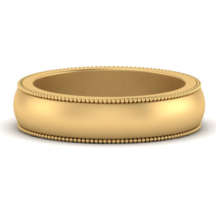 Milgrain Matte Finish Mens Band