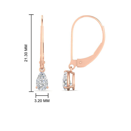 Minimalist Pear Drop Lever Back Earrings