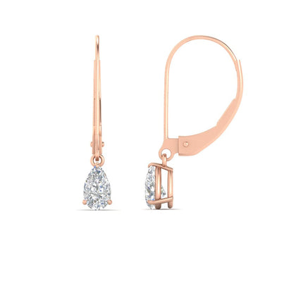 Minimalist Pear Drop Lever Back Earrings