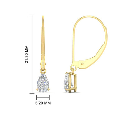 Minimalist Pear Drop Lever Back Earrings
