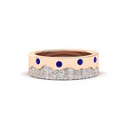 14k Rose Gold / Blue Sapphire / Lab Grown