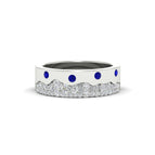 14k White Gold / Blue Sapphire / Lab Grown