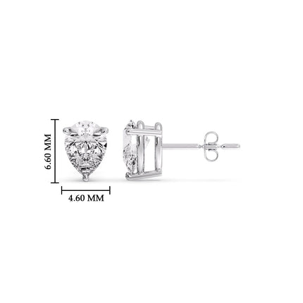 Diamond Pear Cut 3 Prong Earring