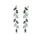 14k White Gold / Green Emerald / Lab Grown