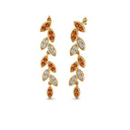 14k Yellow Gold / Orange Sapphire / Lab Grown