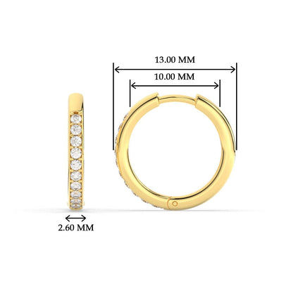 Pave Set Round Diamond Hinged Hoop Earrings
