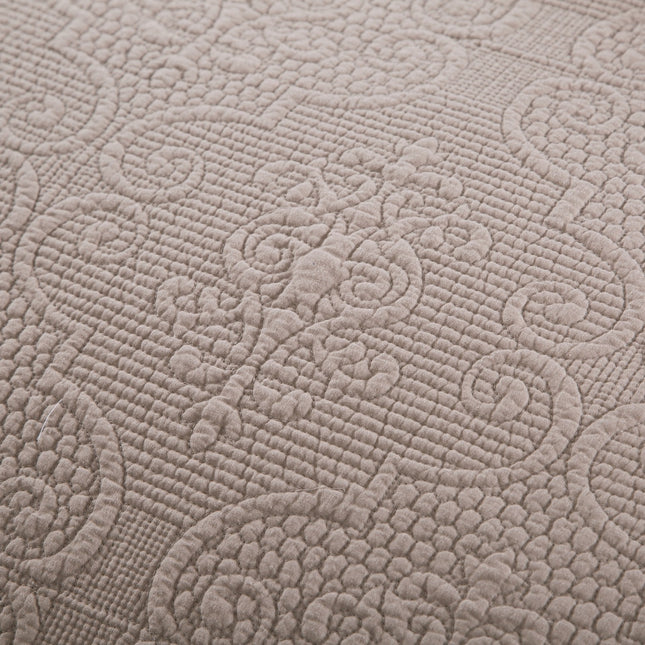 DaDa Bedding Taupe Beige Sand Dollar Floral Quilted Cotton Pillow Sham - 1-Piece  (JHW585)