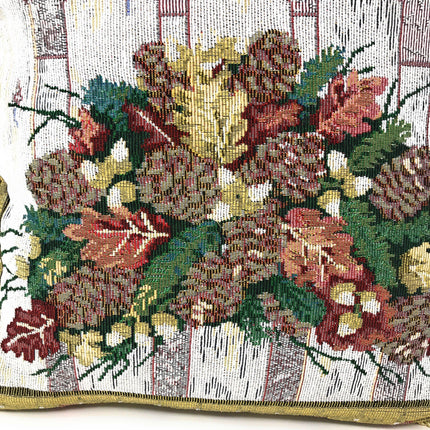 DaDa Bedding Set of 2-Pieces Festive Holiday Fiesta Floral Botanical Tapestry Throw Pillow Covers w/ Inserts - 18" x 18"