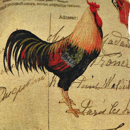 DaDa Bedding Set of 2-Pieces Glamorous Country Rooster Farmhouse Tapestry Throw Pillow Covers w/ Inserts - 18" x 18"