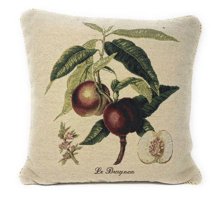 DaDa Bedding Set of 2-Pieces Nectarine Fruits Garden Tapestry Throw Pillow Covers w/ Inserts - 18" x 18"